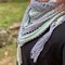 Soft Cotton Striped Crochet Triangle Scarf in Periwinkle, Mint, and White product 3